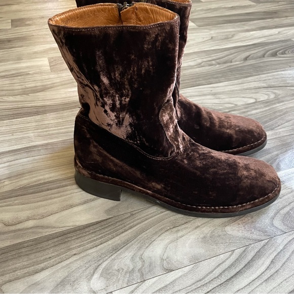 John Varvatos Men Size 11 Velvet Boots EUC Brown Velvet John Varvatos Italy - Picture 4 of 6
